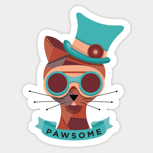 Pawsome t-shirt - metal gear cat - cute kitty shirt Sticker by OutfittersAve